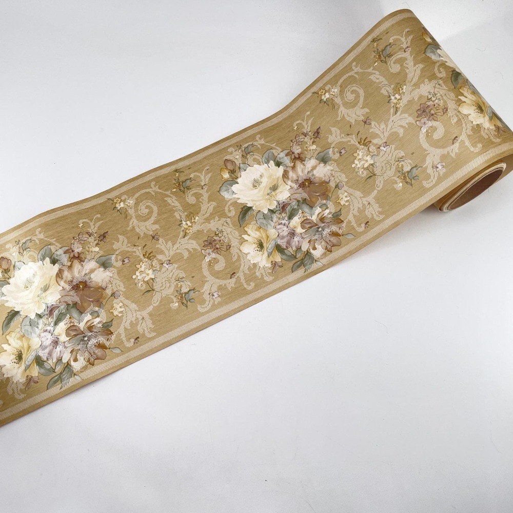Springmaid Timeless Tradition Floral Damask Wallpaper Border Vintage 1.8 Roll